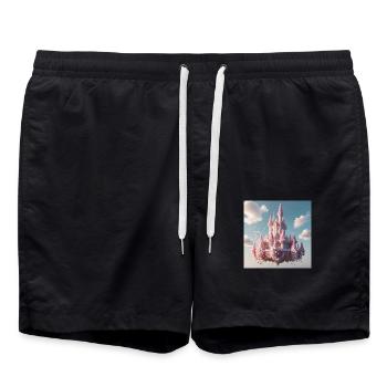 Schloss - Badeshorts - Schwarz - Vorne - AI Model Male 185 light (185cm)