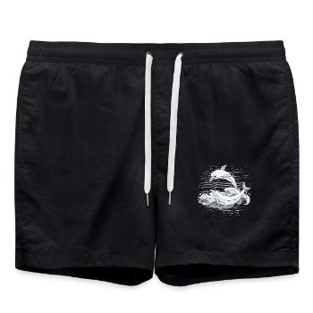 Dolphins - Swim Trunks - black - Front - AI Model Male 185 light (185cm)