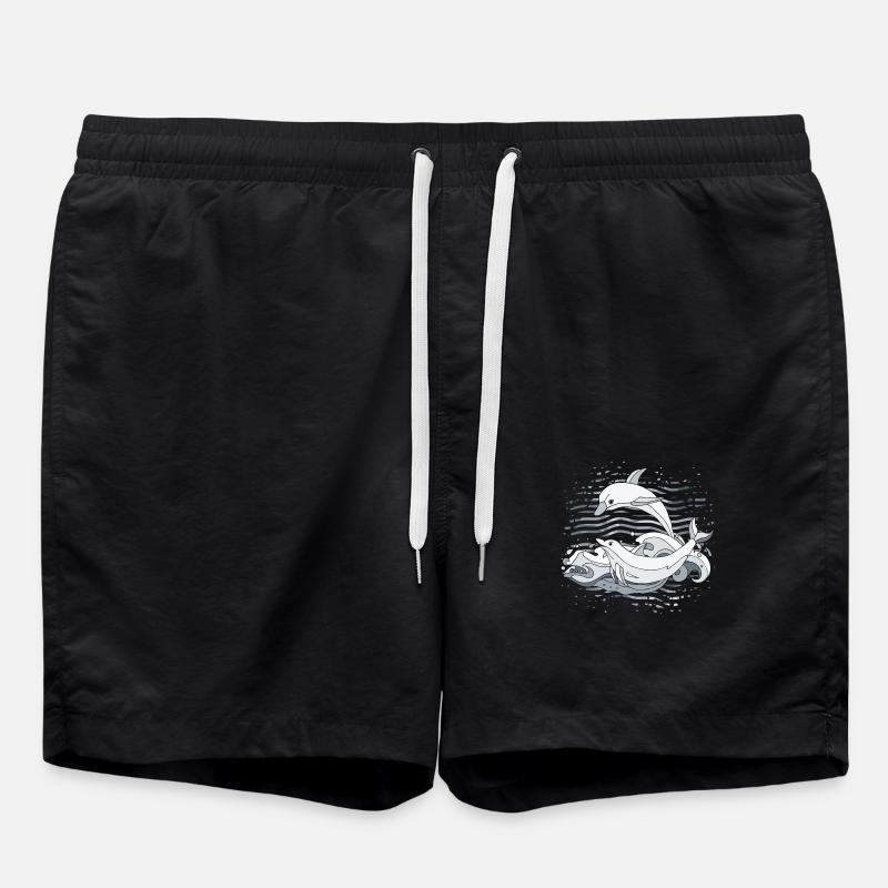 Dolphins - Swim Trunks - black
