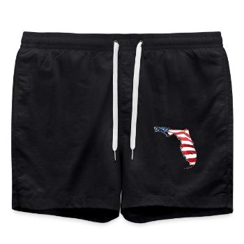 Drapeau des États-Unis en Floride Carte de l’État de Floride - Short de bain - noir - Devant - AI Model Male 185 light (185cm)