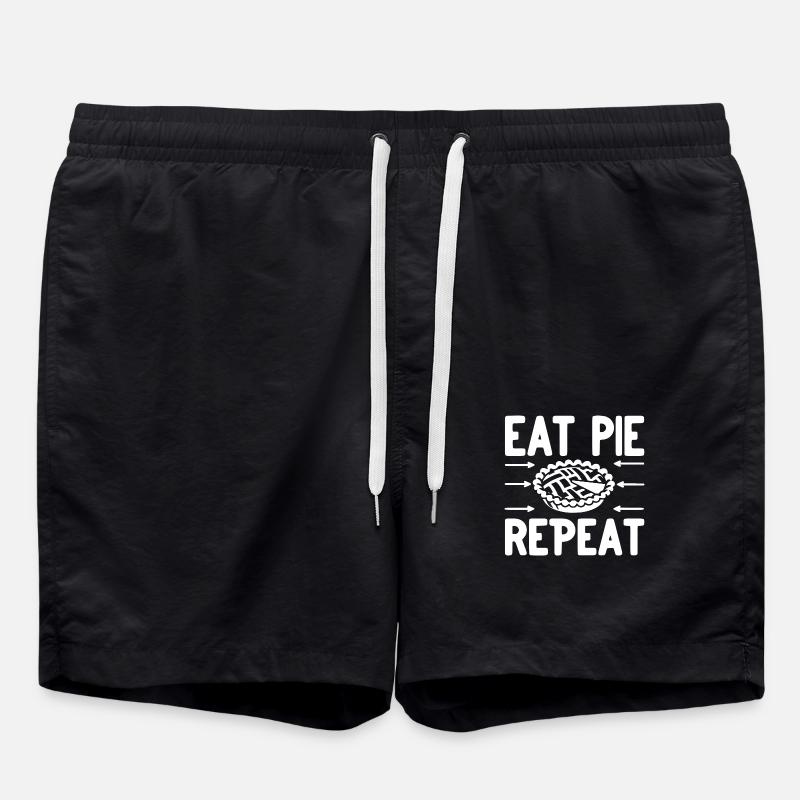 Eat Pie Repeat - Swim Trunks - black