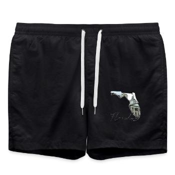 Capitole de l’État de Floride en Floride Carte FL - Short de bain - noir - Devant - AI Model Male 185 light (185cm)