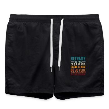 Funny Retired Man I Do What I Want When - Swim Trunks - black - Front - AI Model Male 185 light (185cm)