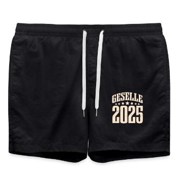 Geselle 2025 Gesellenprüfung - Badeshorts - Schwarz - Vorne - AI Model Male 185 light (185cm)