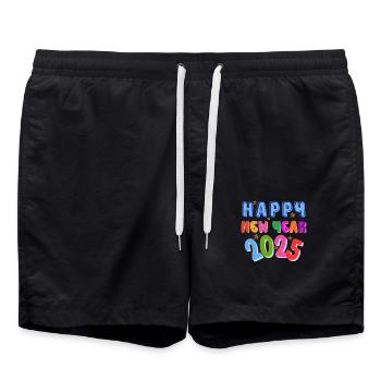 Bonne Année 2025 - Short de bain - noir - Devant - AI Model Male 185 light (185cm)