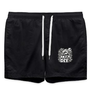 Handyman Christmas DIY - Badeshorts - Schwarz - Vorne - AI Model Male 185 light (185cm)