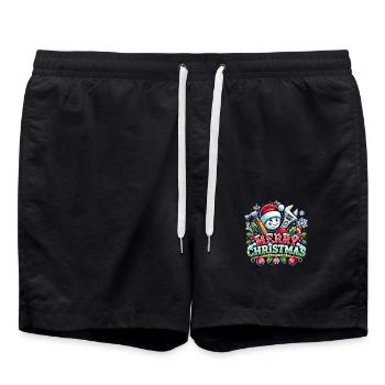 Handyman Christmas Handwerker - Badeshorts - Schwarz - Vorne - AI Model Male 185 light (185cm)
