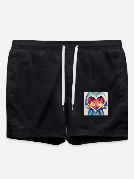 With all my heart - Swim Trunks - black