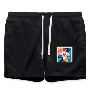 Prétendant - Short de bain - noir - Devant - AI Model Male 185 light (185cm)