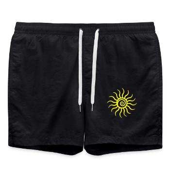 Bright Sun Rays Summer Glow Light Warmth - Swim Trunks - black - Front - AI Model Male 185 light (185cm)
