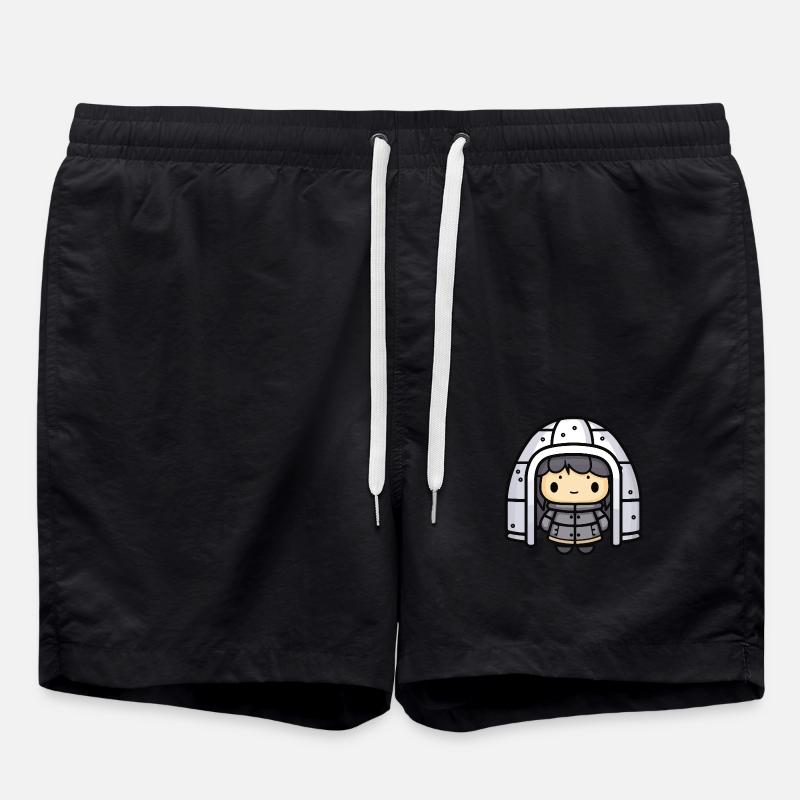 Igloo Eskimo Winter Comic - Swim Trunks - black