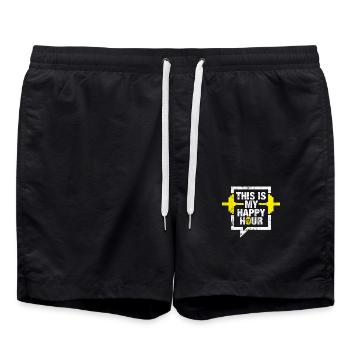 Gym citations happy hour - Short de bain - noir - Devant - AI Model Male 185 light (185cm)