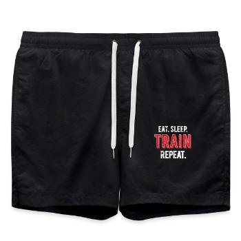 Manger Dormir Train Répéter - Short de bain - noir - Devant - AI Model Male 185 light (185cm)