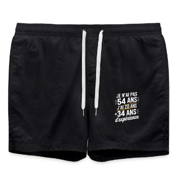 Humor Anniversaries 54 years - Swim Trunks - black - Front - AI Model Male 185 light (185cm)