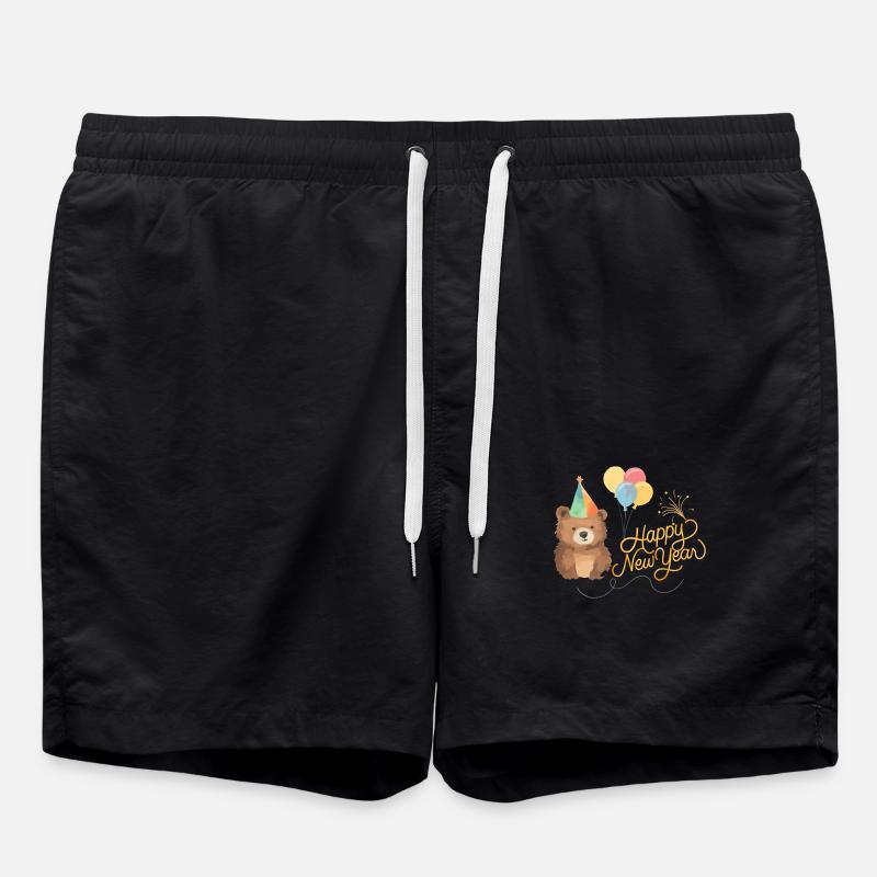 Happy New Year Bear - Badeshorts - Schwarz