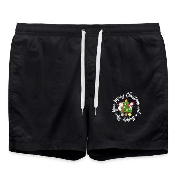Joyeux Noël et Bonne Année - Short de bain - noir - Devant - AI Model Male 185 light (185cm)