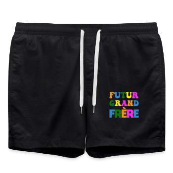 Future big brother - future big brother announcement - Swim Trunks - black - Front - AI Model Male 185 light (185cm)