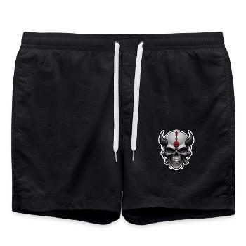 Totenkopf Skull - Badeshorts - Schwarz - Vorne - AI Model Male 185 light (185cm)
