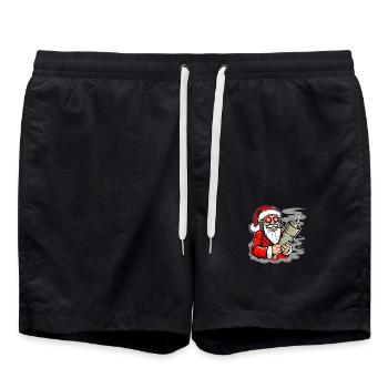 Fumer le chanvre du Père Noël - Short de bain - noir - Devant - AI Model Male 185 light (185cm)