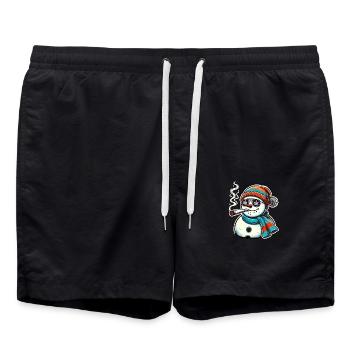 Stoner bonhomme de neige Noël d’hiver Chanvre - Short de bain - noir - Devant - AI Model Male 185 light (185cm)