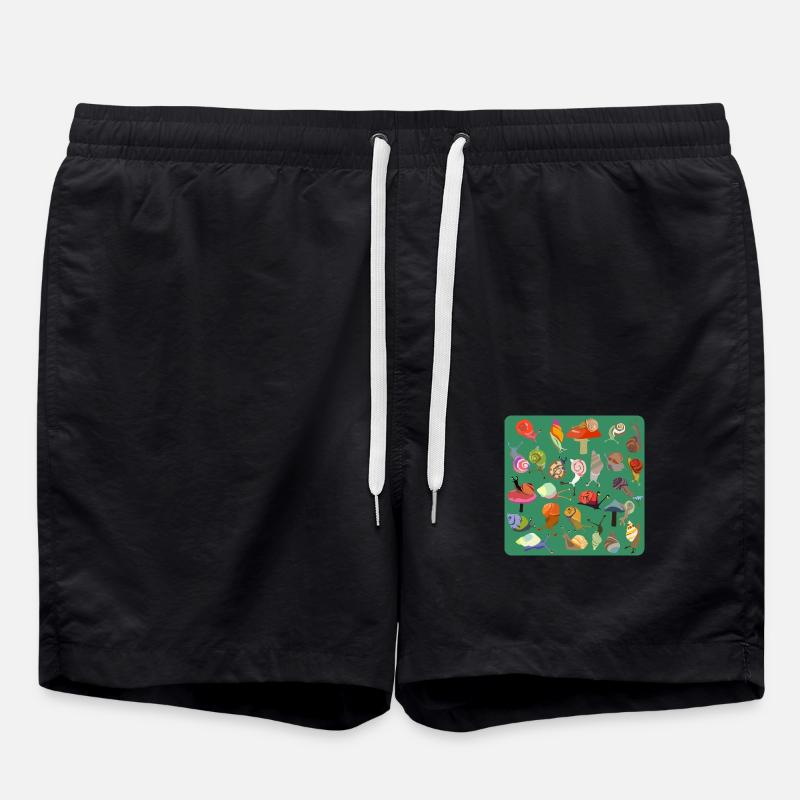Snail Bouquet - Swim Trunks - black