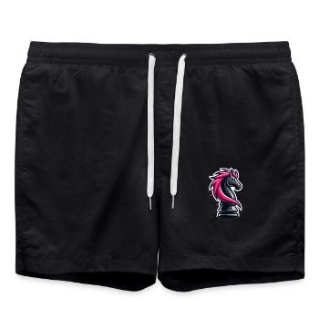 pièce d’échecs chevalier cheval échecs - Short de bain - noir - Devant - AI Model Male 185 light (185cm)