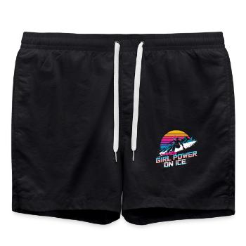 Weibliche Power-Snowboarderin - Badeshorts - Schwarz - Vorne - AI Model Male 185 light (185cm)