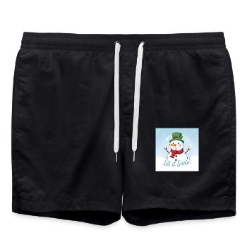Let it Snow - Swim Trunks - black - Front - AI Model Male 185 light (185cm)