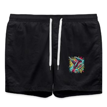Outil d’artisan - Short de bain - noir - Devant - AI Model Male 185 light (185cm)