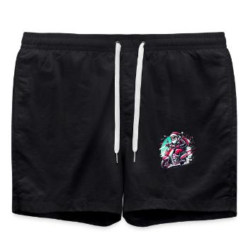 Cool Santa Claus on Scooter - Swim Trunks - black - Front - AI Model Male 185 light (185cm)