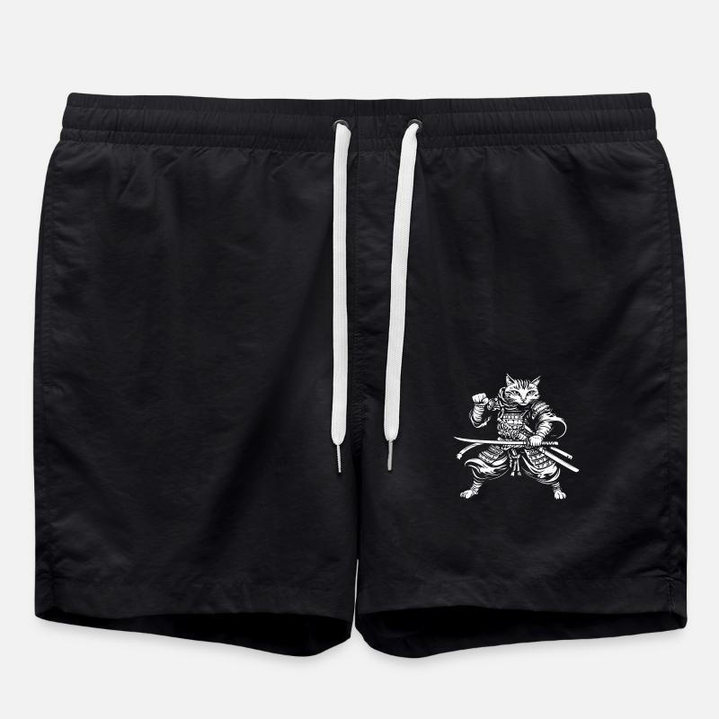 Chat Samouraï - Short de bain - noir