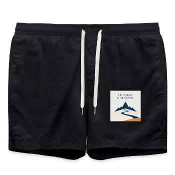 The Journey is the reward - Badeshorts - Schwarz - Vorne - AI Model Male 185 light (185cm)