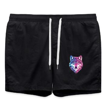 Wolf Kristalle Fantasy - Badeshorts - Schwarz - Vorne - AI Model Male 185 light (185cm)