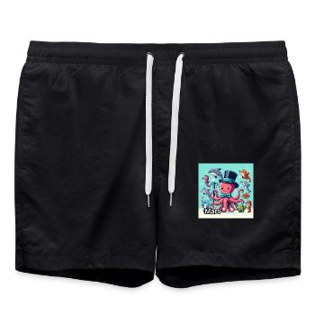 MARS - Short de bain - noir - Devant - AI Model Male 185 light (185cm)