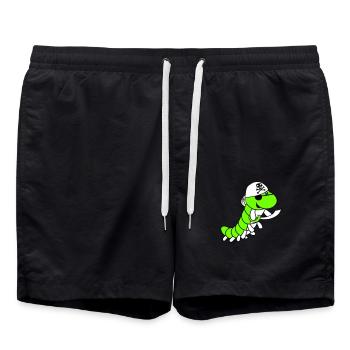 Chenille Méchant Pirate Sailor Hat Drôle Mignon Bande dessinée - Short de bain - noir - Devant - AI Model Male 185 light (185cm)