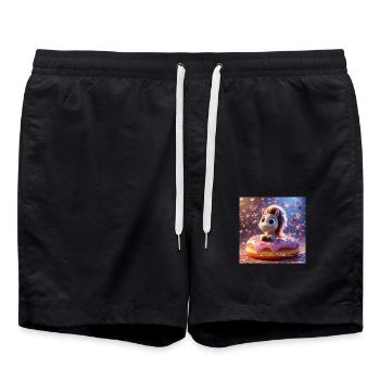 Zuckerwölkchen super süß - Badeshorts - Schwarz - Vorne - AI Model Male 185 light (185cm)