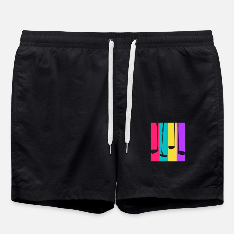 Golf rétro - idée cadeau golfeur - Short de bain - noir