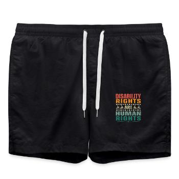 Disability Rights Are Human Rights - Short de bain - noir - Devant - AI Model Male 185 light (185cm)