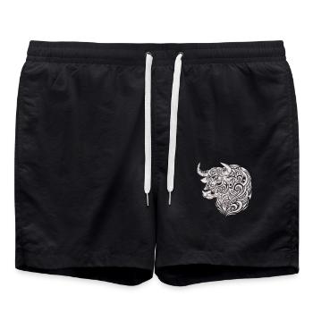 Stier Tribal - Badeshorts - Schwarz - Vorne - AI Model Male 185 light (185cm)