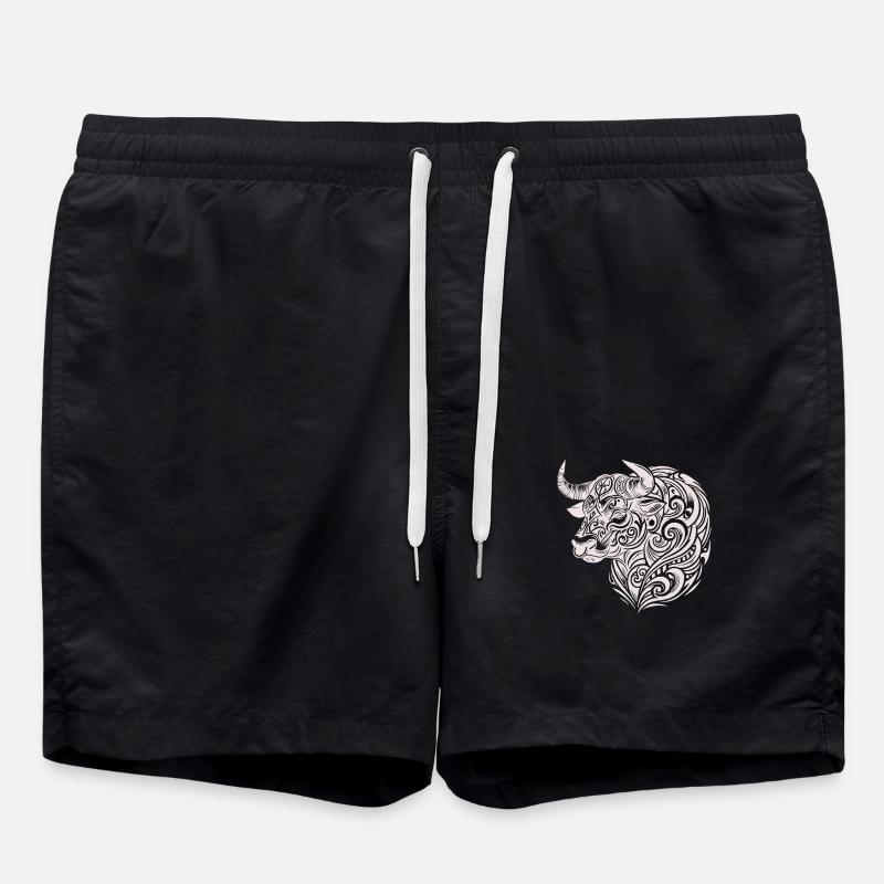 Taurus Tribal - Swim Trunks - black