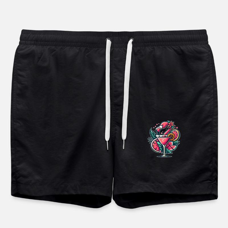 Flamingo Cocktail Logo - Short de bain - noir