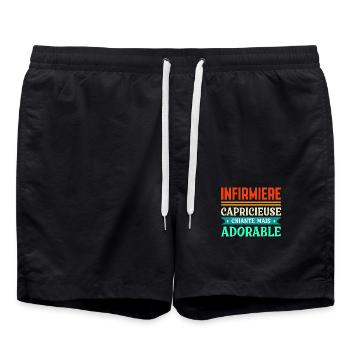 Entzückende Krankenschwester - Badeshorts - Schwarz - Vorne - AI Model Male 185 light (185cm)