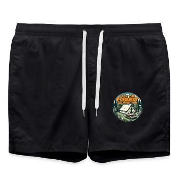 May the Forest Be With You - Swim Trunks - black - Front - AI Model Male 185 light (185cm)