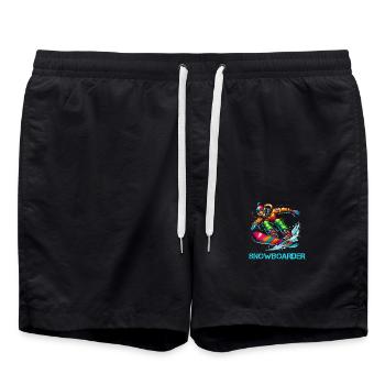 Snowboarder - Badeshorts - Schwarz - Vorne - AI Model Male 185 light (185cm)