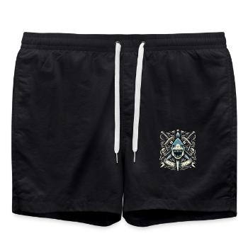 Evil Shark Logo - Swim Trunks - black - Front - AI Model Male 185 light (185cm)
