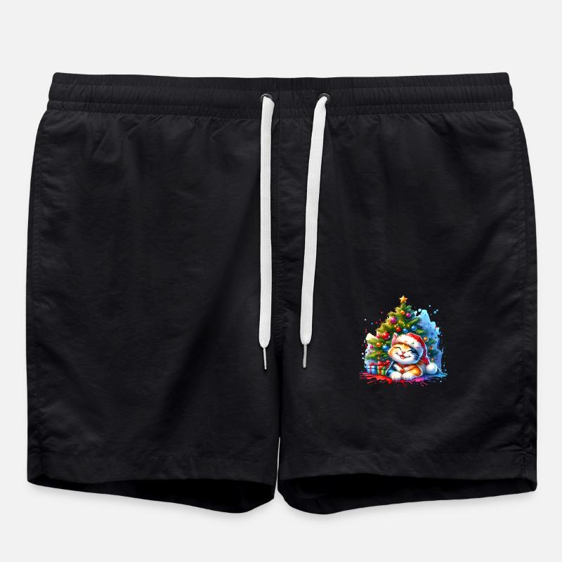 Chat mignon Noël - Short de bain - noir