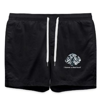 I know a shortcut! Mountains Hiking Extreme - Swim Trunks - black - Front - AI Model Male 185 light (185cm)