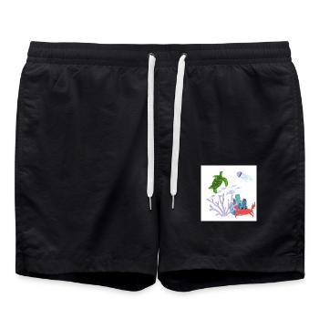 Coral reef - Swim Trunks - black - Front - AI Model Male 185 light (185cm)
