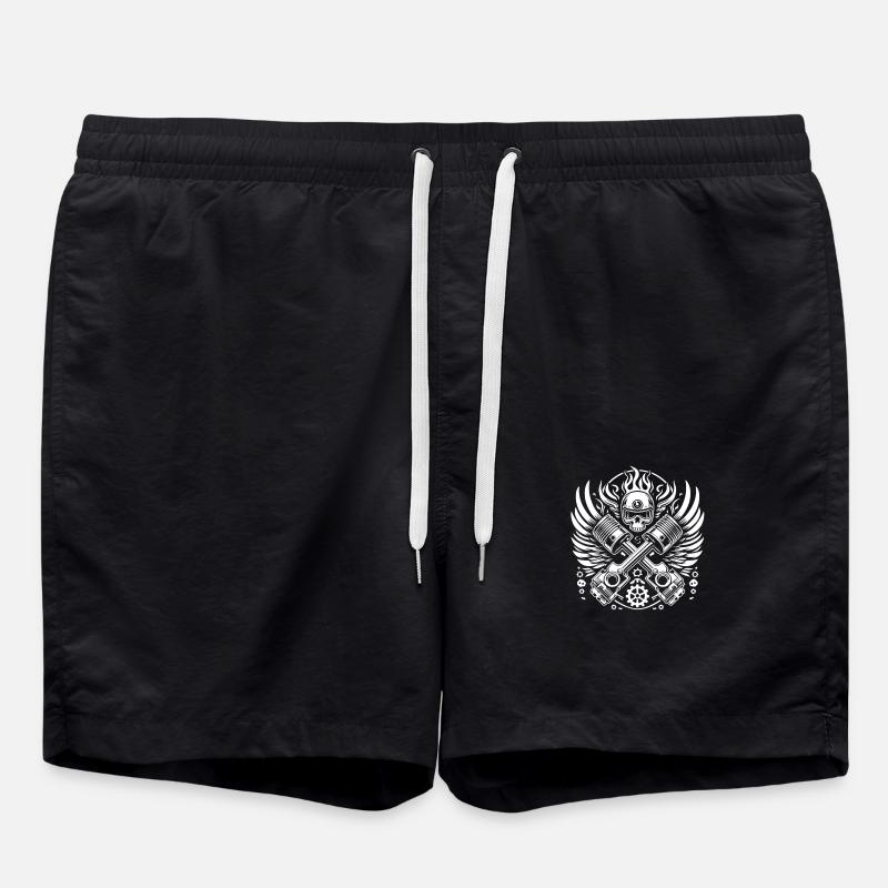 Motorbiker 1 Logo - Badeshorts - Schwarz