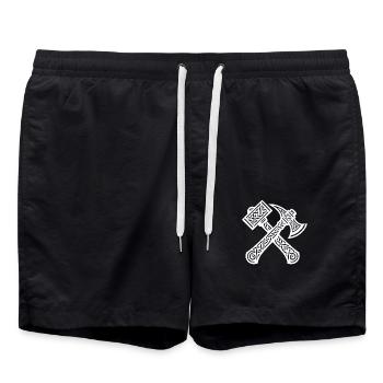 Hache et marteau en nœuds celtiques - Short de bain - noir - Devant - AI Model Male 185 light (185cm)